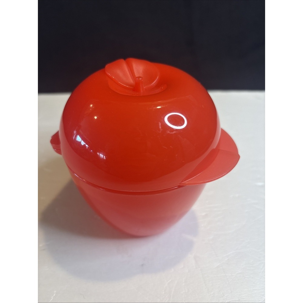 Tupperware Forget Me Not Red Apple Container Hinged Lid Storage 4941A